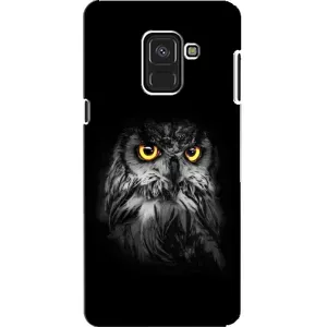 Чехлы с принтом СОВЫ для Samsung A8, A8 2018, A530F (Сова на чёрном)