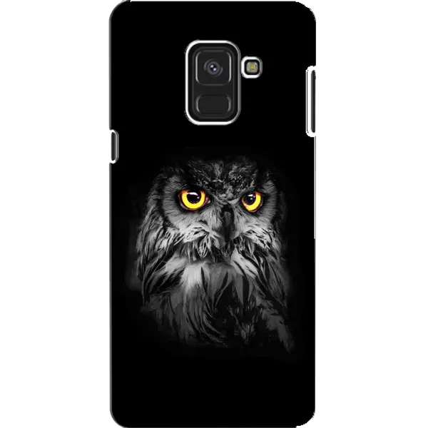 Чехол с рисунком «Сова на чёрном» для Samsung Galaxy A8 2018 (A530F)