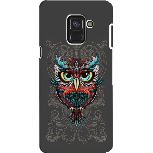 Чехол с рисунком «Сова на сером» для Samsung Galaxy A8 2018 (A530F)