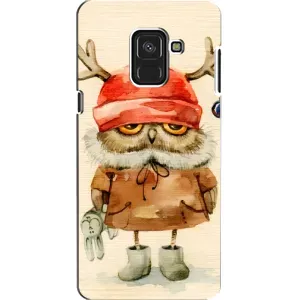 Чехлы с принтом СОВЫ для Samsung A8, A8 2018, A530F (Сова в шапке)