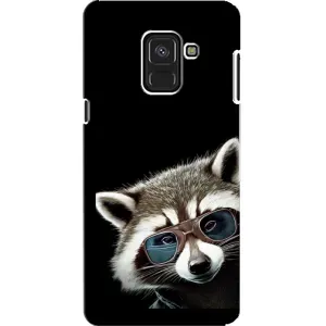 Силиконовый Чехол с Енотами на Samsung A8, A8 2018, A530F (Стильный Енот)