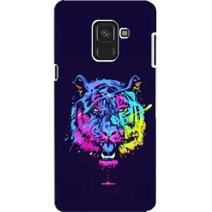 Силиконовый бампер с картинкой животных для Samsung A8, A8 2018, A530F (Тигр-Арт)