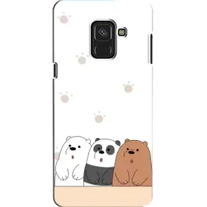 Чехлы с изображением разных животных для Samsung A8, A8 2018, A530F (Удивленные медвеженки)