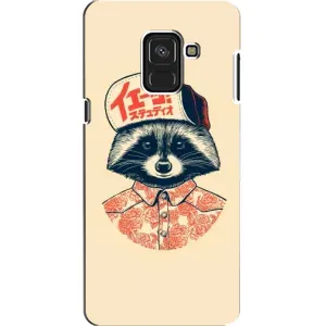 Силиконовый Чехол с Енотами на Samsung A8, A8 2018, A530F (В кепчику)
