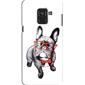 Бампер для Samsung A8, A8 2018, A530F с картинкой "Песики" (В очках)