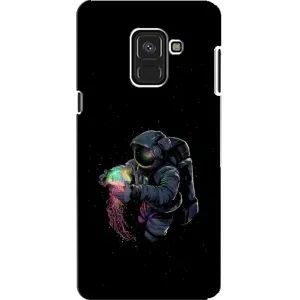 Силиконовый Чехол с принтом "Космонавты" на Samsung A8, A8 2018, A530F (В руках земля)