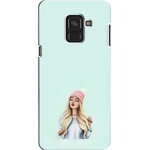 Силіконовый Чохол на Samsung A8, A8 2018, A530F з картинкой Модных девушек (В шапці)