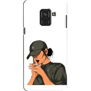 Силіконовый Чохол на Samsung A8, A8 2018, A530F з картинкой Модных девушек (У зеленому)