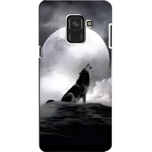 Чехол с Волком на Samsung A8, A8 2018, A530F (Волк и луна)