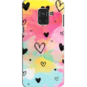 Чехлы с тематикой "Маленькие Сердечки" на Samsung A8, A8 2018, A530F (Яркие сердечки)