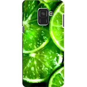 Чехол с изображением вкусной еды для Samsung A8, A8 2018, A530F (Яркий ЛАЙМ)