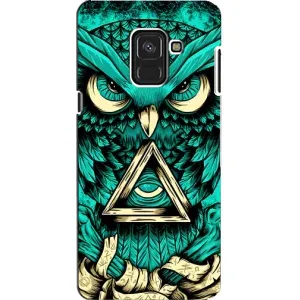 Чехлы с принтом СОВЫ для Samsung A8, A8 2018, A530F (Зеленая сова)
