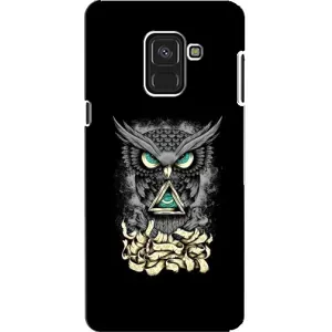 Чехлы с принтом СОВЫ для Samsung A8, A8 2018, A530F (Зеленые глаза)