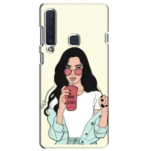 Силиконовый Чехол на Samsung Galaxy A9 2018, A920 с картинкой Стильных Девушек (С напитком)