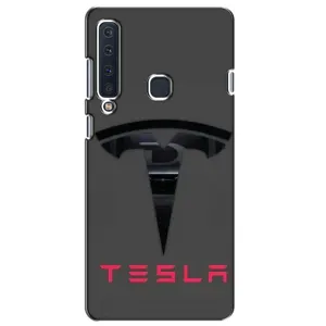 Силиконовый бампер с картинкой машины на Samsung Galaxy A9 2018, A920 (Logo TESLA)