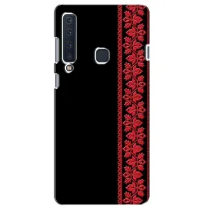Силиконовый Чехол на Samsung Galaxy A9 2018, A920 с картинкой Вышиванки (Вышиванка на черном)