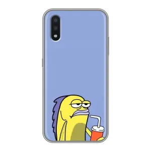 Бампер с принтом Мемы для Samsung Galaxy A01 Core (Безразличие)