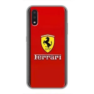 Силіконовий бампер з картинкою машини на Samsung Galaxy A01 Core (Ferrari Logo)