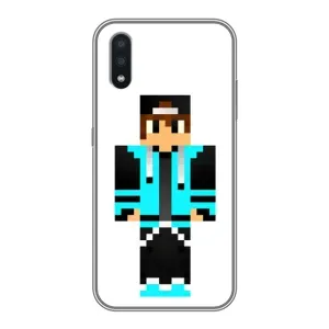 Чохли для Samsung Galaxy A01 Core (Персонажі МайнКрафт) (Хлопчик у блакитному)