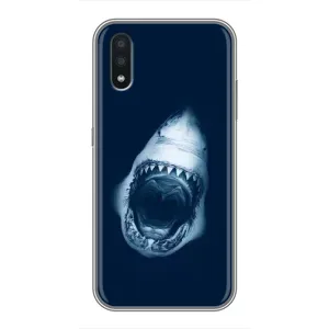 Силіконовий бампер з картинкою звірів для Samsung Galaxy A01 Core (Пащу Акули)