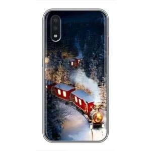 Силиконовый бампер на рождество для Samsung Galaxy A01 Core (Поезд)