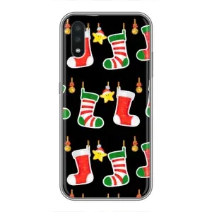 Силиконовый бампер на рождество для Samsung Galaxy A01 Core (Рождественские подарки)
