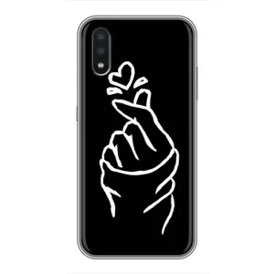 Чехлы (Знак сердечка) на Samsung Galaxy A01 Core (Сердце на черном)