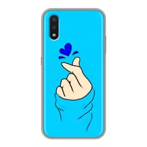 Чехлы (Знак сердечка) на Samsung Galaxy A01 Core (Сердце на синем)
