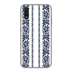 Силиконовый Чехол на Samsung Galaxy A01 Core с картинкой Вышиванки (Синяя вышиванка)