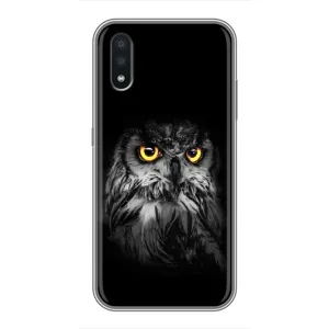Чохли з принтом СОВИ для Samsung Galaxy A01 Core (Сова на чорному)