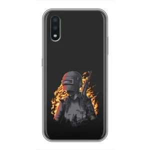 Чохол з картинкою "Герой Pubg" на Samsung Galaxy A01 Core (В полум'ї)