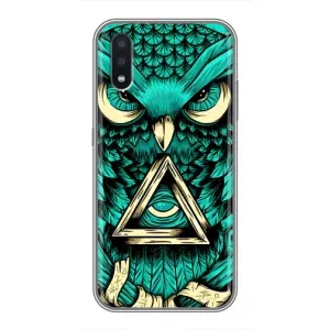 Чохли з принтом СОВИ для Samsung Galaxy A01 Core (Зелена сова)
