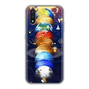 Чехол (ТПУ) с планетами на Samsung Galaxy A01 (Арт планети)