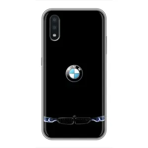 Силіконовий бампер з картинкою машини на Samsung Galaxy A01 (Чорний BMW)