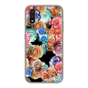 Чохли з тематикою "КВІТИ" на Samsung Galaxy A01 (Квіти на чорному)