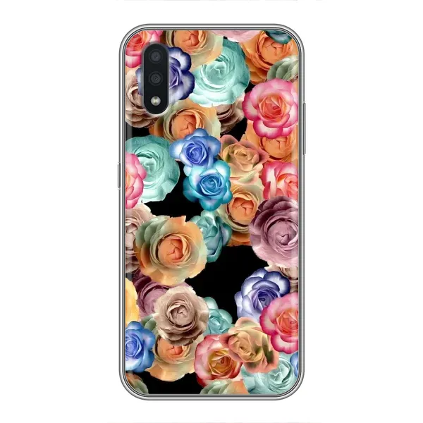 Чехол с рисунком «Цветы на черном» для Samsung Galaxy A01 Чехол с рисунком «Цветы на черном» для Samsung Galaxy A01