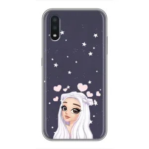 Чехол Стильные девушки на Samsung Galaxy A01 (Девушка и сердечки)