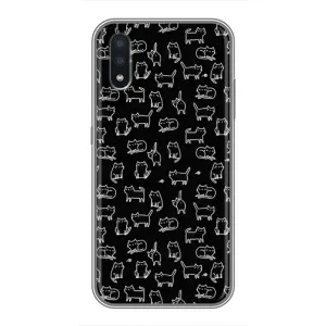 Чехол на тематику: Коты для Samsung Galaxy A01 (Котики на черном)