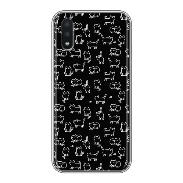 Чехол с рисунком «Котики на черном» для Samsung Galaxy A01 Чехол с рисунком «Котики на черном» для Samsung Galaxy A01
