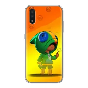 Чехол Бравл Старс для Samsung Galaxy A01 (LEON в кофте)