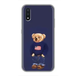 Чехлы Мишка Тедди для Самсунг Гелекси А01 (Мишка USA)
