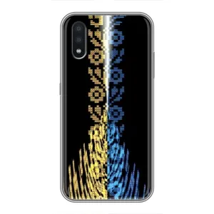 Силиконовый Чехол на Samsung Galaxy A01 (Патриотическая вышиванка)