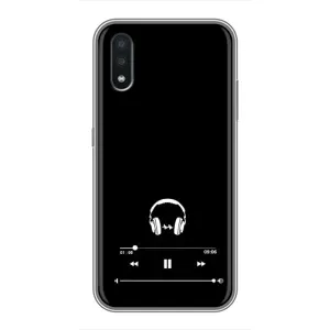 Чехол с картинками на черном фоне для Samsung Galaxy A01 (Плеер)