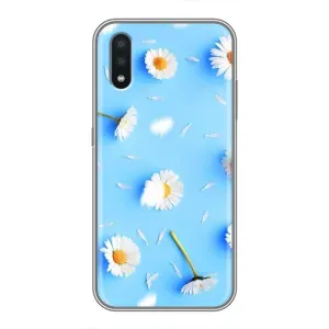 Чохол з Квітами для Samsung Galaxy A01 (ромашки на блакитному)