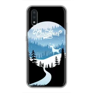 Силиконовый бампер на рождество для Samsung Galaxy A01 (Рождественский Олень)