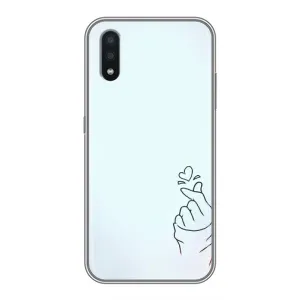 Чехлы (Знак сердечка) на Samsung Galaxy A01 (Сердце на голубом)