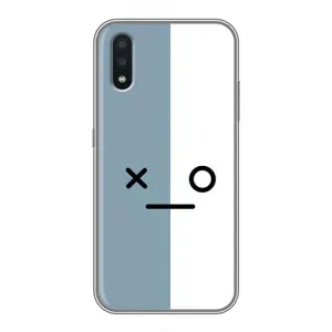Силиконовые Чехлы (смешные стикеры) для Samsung Galaxy A01 (Серо-белый)