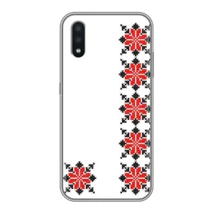 Силиконовый Чехол на Samsung Galaxy A01 с картинкой Вышиванки (Силуэт вышиванки)