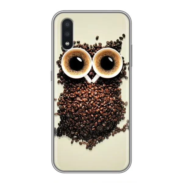 Чехол с рисунком «Сова с зерен кофе» для Samsung Galaxy A01 Чехол с рисунком «Сова с зерен кофе» для Samsung Galaxy A01