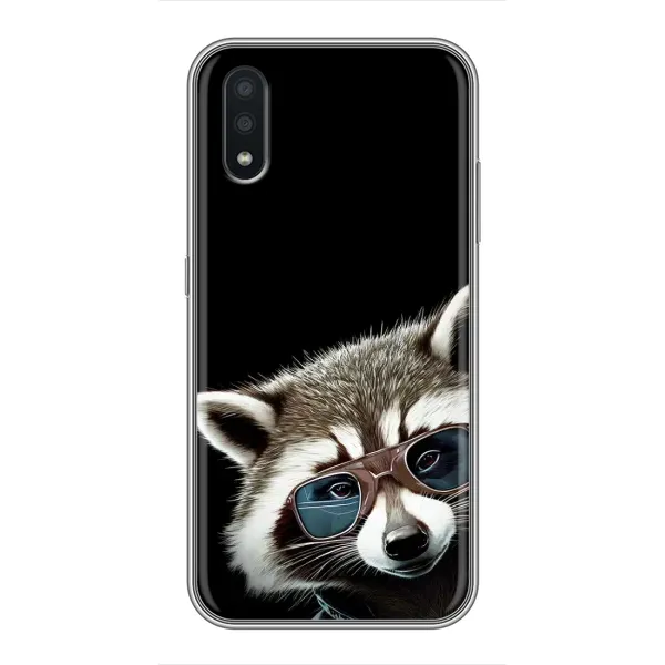 Чехол с рисунком «Стильный Енот» для Samsung Galaxy A01 Чехол с рисунком «Стильный Енот» для Samsung Galaxy A01